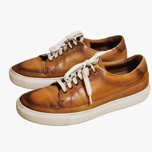 Taft Mens Leather Toffee Brown Sneaker Shoes Size 43 US 10 Burnished handcrafted